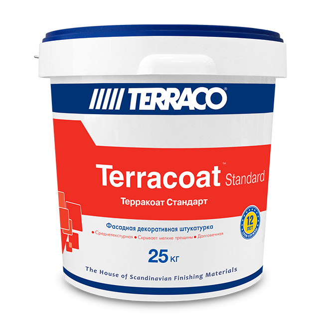 Штукатурка декоративная шагрень Terraco Terracoat Standart / Террако Стандарт (25 кг)