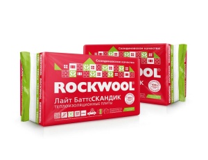 Утеплитель Rockwool (Light batts)  1000 х 600 х 100  (5 шт./упак 6м2/ 0,3м3)