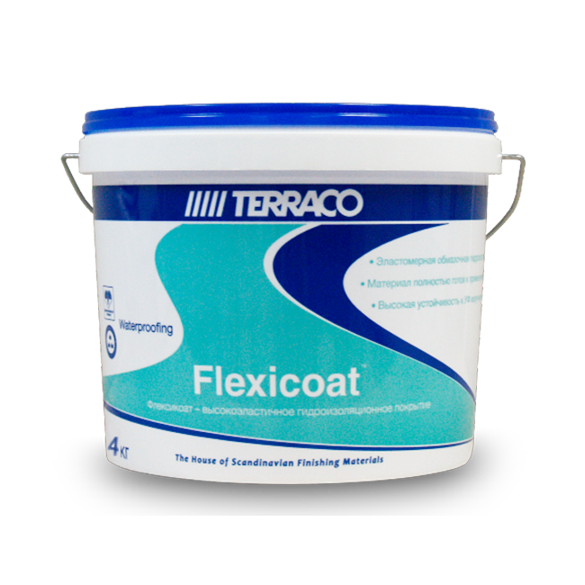 Покрытие гидроизоляционное Terraco Flexicoat / Террако Флексикоат (4 кг)