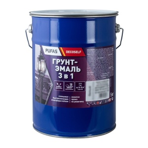 ПУФАС Грунт-эмаль 3 в 1 белая (мат.) Decoself (5кг)