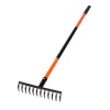 Грабли прямые 12 зубые с метталическим черенком и терморукавом
