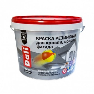 Dali краска резиновая трещиностойкая акриловая черная 12кг