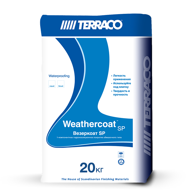 Гидроизоляция Terraco Weathercoat SP, серый, 20 кг