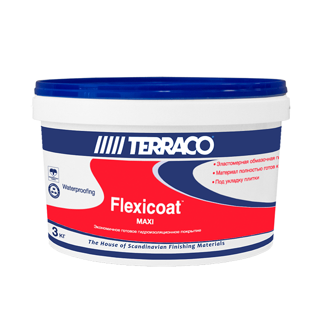 Покрытие гидроизоляционное Terraco Flexicoat Maxi/ Террако Флексикоат Макси (3 кг)