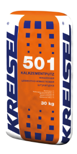 Штукатурка "KREISEL" 501 KALKZEMENT-MASCHINENPUTZ цементно-известковая, д/машин.нанесения, сер.30кг