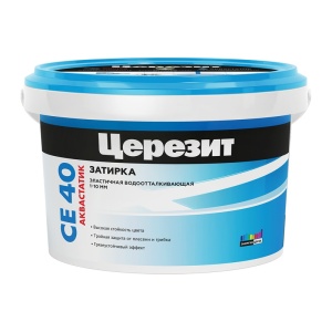 Заполнитель швов "ЦЕРЕЗИТ" СЕ 40 водоотталк., серебристо-серый 04, 2кг