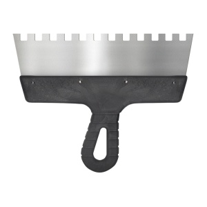 Шпатель фасадный нерж. сталь, зубчатый10мм 250мм БИБЕР 35237 